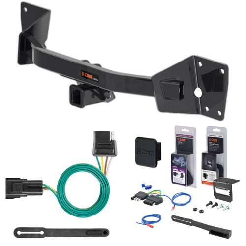 20 - 24 Cadillac XT6 Curt 2" Class 3 Trailer Tow Hitch + 5-Flat Wiring Kit Tow Boat/Utility Trailer with Surge Brakes 13482