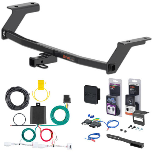 19 - 24 Mazda 3 Hatchback Curt 1-1/4" Class 1 Trailer Tow Hitch + 5-Flat Wiring Kit Tow Boat/Utility Trailer with Surge Brakes 11633