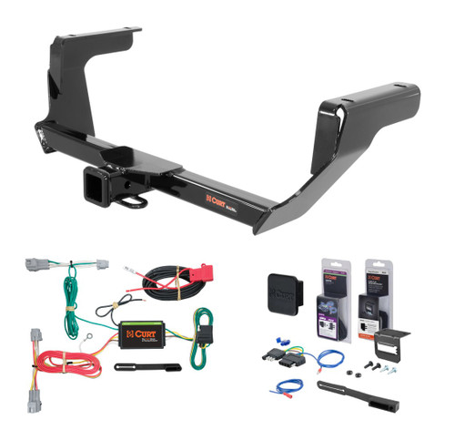 2016 Subaru Crosstrek Hybrid only Curt 2" Class 3 Trailer Tow Hitch + 5-Flat Wiring Kit Tow Boat/Utility Trailer with Surge Brakes 13135