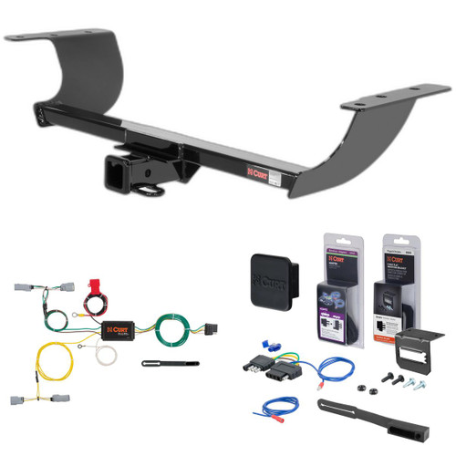 15 - 16 Dodge Challenger Curt 2" Class 3 Trailer Tow Hitch + 5-Flat Wiring Kit Tow Boat/Utility Trailer with Surge Brakes 13093