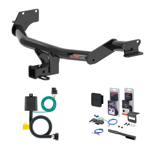 2020 - 2022 Hyundai Palisade Curt 2" Class 3 Trailer Tow Hitch + 5-Flat Wiring Kit Tow Boat/Utility Trailer with Surge Brakes 13427