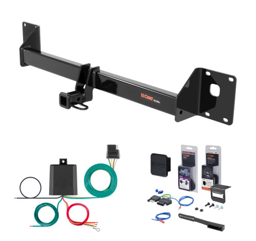 2015 - 2019 Volkswagen Golf Sportwagen Curt 1-1/4" Class 1 Trailer Tow Hitch + 5-Flat Wiring Kit Tow Boat/Utility Trailer with Surge Brakes 11422