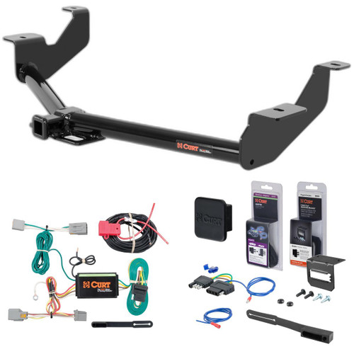 14 - 23 Ford Transit Connect Curt 1-1/4" Class 2 Trailer Tow Hitch + 5-Flat Wiring Kit Tow Boat/Utility Trailer with Surge Brakes 12123