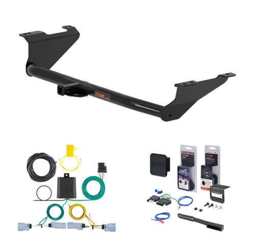 2017 - 2020 Chrysler Pacifica w/ LED Tailights Curt 1-1/4" Class 2 Trailer Tow Hitch + 5-Flat Wiring Kit Tow Boat/Utility Trailer with Surge Brakes 12180