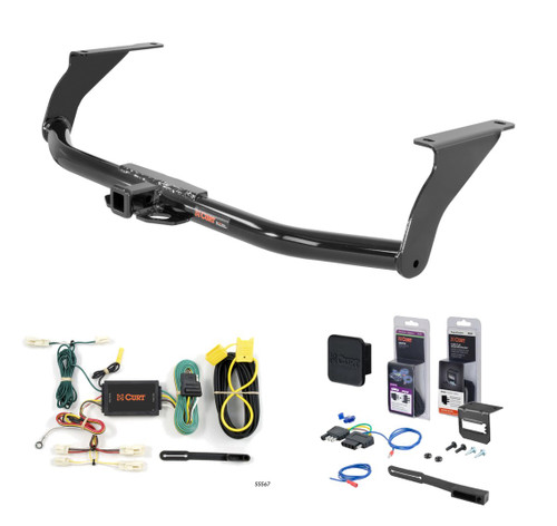 2014 - 2018 Mazda 3 Hatchback Curt 1-1/4" Class 1 Trailer Tow Hitch + 5-Flat Wiring Kit Tow Boat/Utility Trailer with Surge Brakes 11377
