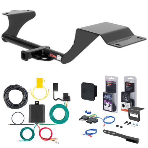 2015 Mazda 2 Curt 1-1/4" Class 1 Trailer Tow Hitch + 5-Flat Wiring Kit Tow Boat/Utility Trailer with Surge Brakes 11073