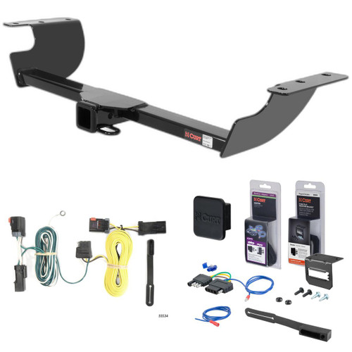 06 - 10 Dodge Charger Curt 2" Class 3 Trailer Tow Hitch + 5-Flat Wiring Kit Tow Boat/Utility Trailer with Surge Brakes 13465
