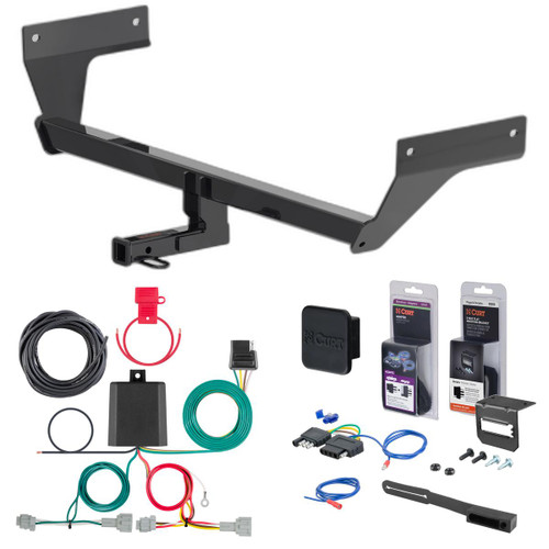 21 - 24 Nissan Rogue Curt 1-1/4" Class 2 Trailer Tow Hitch + 5-Flat Wiring Kit Tow Boat/Utility Trailer with Surge Brakes 12202
