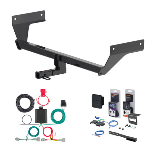 2021 - 2026 Nissan Rogue Curt 1-1/4" Class 2 Trailer Tow Hitch + 5-Flat Wiring Kit Tow Boat/Utility Trailer with Surge Brakes 12202