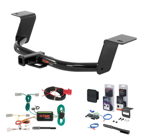 2013 - 2017 Honda Accord Coupe w/o LED Tailights Curt 1-1/4" Class 1 Trailer Tow Hitch + 5-Flat Wiring Kit Tow Boat/Utility Trailer with Surge Brakes 11681