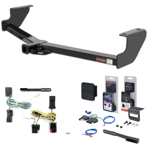 04 - 07 Chrysler Town & Country Excluding Stow 'n Go Curt 1-1/4" Class 2 Trailer Tow Hitch + 5-Flat Wiring Kit Tow Boat/Utility Trailer with Surge Brakes 12094