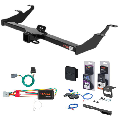 07 - 11 Honda Element Excluding SC Curt 2" Class 3 Trailer Tow Hitch + 5-Flat Wiring Kit Tow Boat/Utility Trailer with Surge Brakes 13574