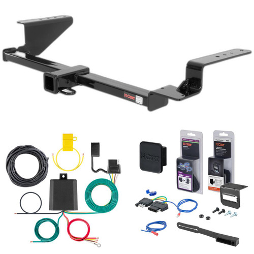 02 - 06 Honda CR-V Curt 2" Class 3 Trailer Tow Hitch + 5-Flat Wiring Kit Tow Boat/Utility Trailer with Surge Brakes 13535