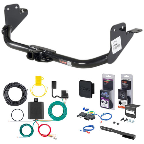 13 - 24 Mitsubishi RVR Curt 1-1/4" Class 2 Trailer Tow Hitch + 5-Flat Wiring Kit Tow Boat/Utility Trailer with Surge Brakes 12048