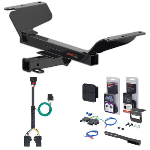 18 - 24 GMC Terrain Excluding diesel Curt 2" Class 3 Trailer Tow Hitch + 5-Flat Wiring Kit Tow Boat/Utility Trailer with Surge Brakes 13439