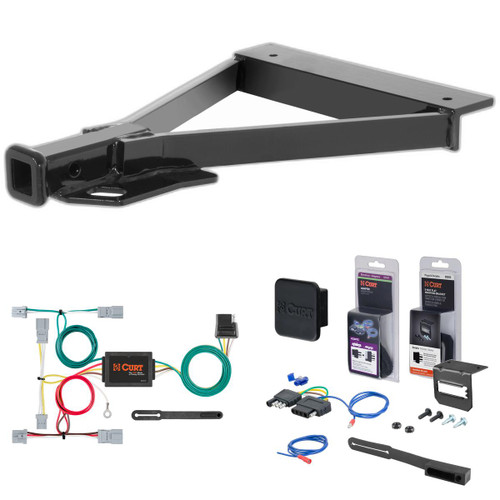 07 - 08 Honda Fit Curt 1-1/4" Class 1 Trailer Tow Hitch + 5-Flat Wiring Kit Tow Boat/Utility Trailer with Surge Brakes 11058