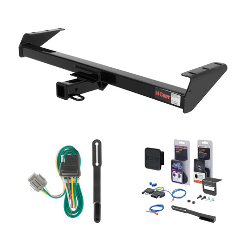 2005 - 2026 Nissan Frontier Curt 2" Class 3 Trailer Tow Hitch + 5-Flat Wiring Kit Tow Boat/Utility Trailer with Surge Brakes 13241