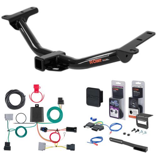 11 - 20 Dodge Journey wo/ LED Tailights Curt 2" Class 3 Trailer Tow Hitch + 5-Flat Wiring Kit Tow Boat/Utility Trailer with Surge Brakes 13201