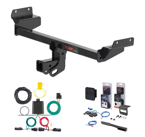 2019 - 2024 Ford Edge SE & SEL only Curt 2" Class 3 Trailer Tow Hitch + 5-Flat Wiring Kit Tow Boat/Utility Trailer with Surge Brakes 13452