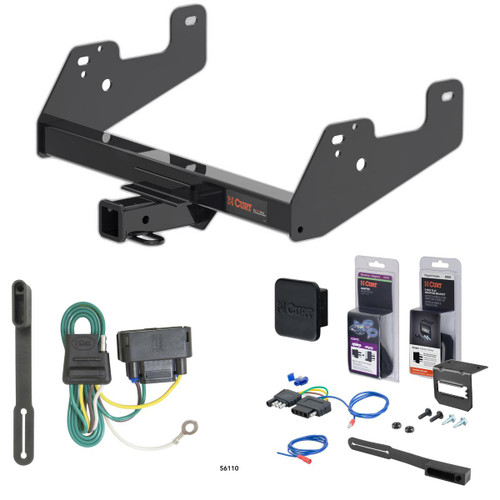 21 - 23 Ford F-150 Excluding factory receiver or Police Responder Curt 2" Class 3 Trailer Tow Hitch + 5-Flat Wiring Kit Tow Boat/Utility Trailer with Surge Brakes 13475