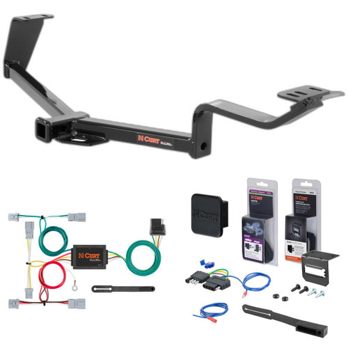 06 - 15 Honda Civic Sedan (Excluding Hybrid) Curt 1-1/4" Class 1 Trailer Tow Hitch + 5-Flat Wiring Kit Tow Boat/Utility Trailer with Surge Brakes 11391