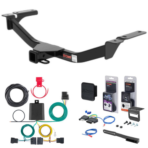 07 - 10 Lincoln MKX Fits beneath factory 1-1/4" receiver Curt 2" Class 3 Trailer Tow Hitch + 5-Flat Wiring Kit Tow Boat/Utility Trailer with Surge Brakes 13067