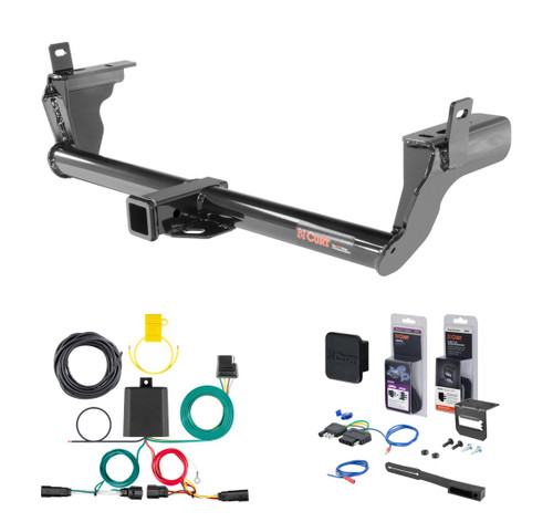 2019 - 2024 Ford Edge Titanium or ST only Curt 2" Class 3 Trailer Tow Hitch + 5-Flat Wiring Kit Tow Boat/Utility Trailer with Surge Brakes 13234