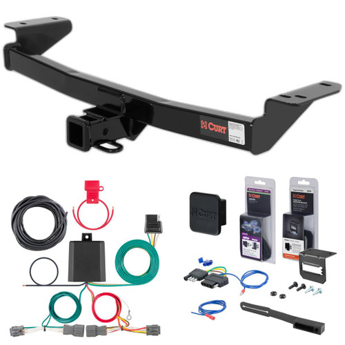 10 - 15 Hyundai Tucson Curt 2" Class 3 Trailer Tow Hitch + 5-Flat Wiring Kit Tow Boat/Utility Trailer with Surge Brakes 13066