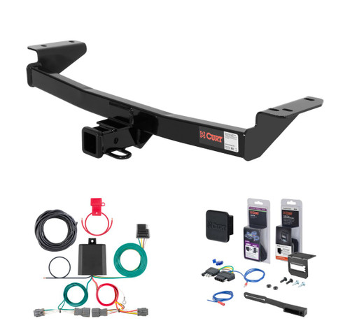 2010 - 2015 Hyundai Tucson Curt 2" Class 3 Trailer Tow Hitch + 5-Flat Wiring Kit Tow Boat/Utility Trailer with Surge Brakes 13066