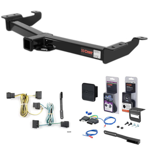 00 - 14 Ford E-150 Curt 2" Class 4 Trailer Tow Hitch + 5-Flat Wiring Kit Tow Boat/Utility Trailer with Surge Brakes 14055