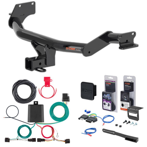 23 - 24 Hyundai Palisade Curt 2" Class 3 Trailer Tow Hitch + 5-Flat Wiring Kit Tow Boat/Utility Trailer with Surge Brakes 13427