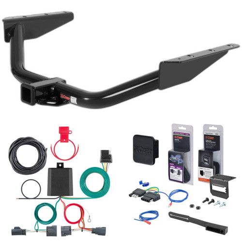 07 - 12 Dodge Nitro Curt 2" Class 3 Trailer Tow Hitch + 5-Flat Wiring Kit Tow Boat/Utility Trailer with Surge Brakes 13334