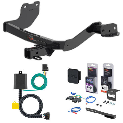 22 - 24 Hyundai Santa Cruz Curt 2" Class 3 Trailer Tow Hitch + 5-Flat Wiring Kit Tow Boat/Utility Trailer with Surge Brakes 13486