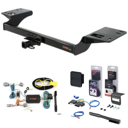 09 - 10 Lincoln MKS Curt 1-1/4" Class 2 Trailer Tow Hitch + 5-Flat Wiring Kit Tow Boat/Utility Trailer with Surge Brakes 12088