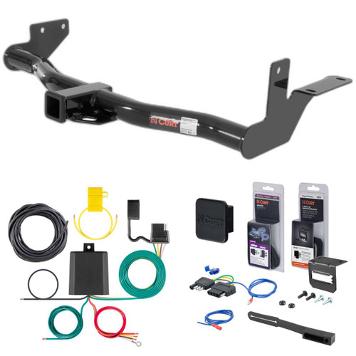 02 - 04 Isuzu Axiom With under-vehicle spare Curt 2" Class 3 Trailer Tow Hitch + 5-Flat Wiring Kit Tow Boat/Utility Trailer with Surge Brakes 13222
