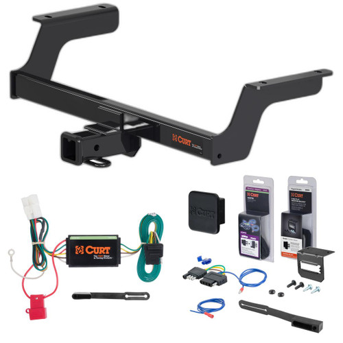 18 - 24 Subaru Crosstrek Excluding hybrid Curt 2" Class 3 Trailer Tow Hitch + 5-Flat Wiring Kit Tow Boat/Utility Trailer with Surge Brakes 13382