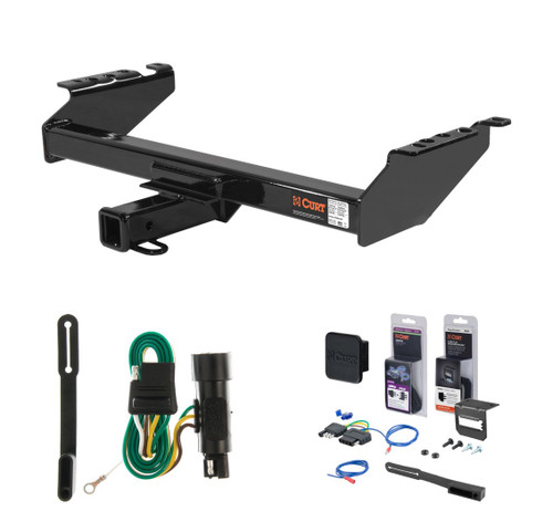 1973 - 1979 Ford F-250 Old body, excluding 10" drop bumper and 1973 - 1979 crew cab Curt 2" Class 4 Trailer Tow Hitch + 5-Flat Wiring Kit Tow Boat/Utility Trailer with Surge Brakes 14001