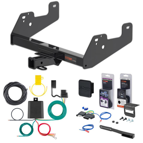 2020 Ford F-150 Excluding factory receiver or Police Responder Curt 2" Class 3 Trailer Tow Hitch + 5-Flat Wiring Kit Tow Boat/Utility Trailer with Surge Brakes 13475