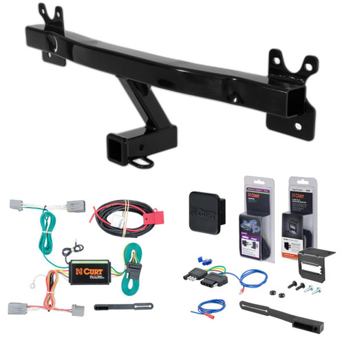 11 - 18 Volvo S60  Curt 2" Class 3 Trailer Tow Hitch + 5-Flat Wiring Kit Tow Boat/Utility Trailer with Surge Brakes 13266
