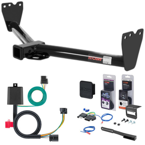 07 - 09 Kia Sorento Curt 2" Class 3 Trailer Tow Hitch + 5-Flat Wiring Kit Tow Boat/Utility Trailer with Surge Brakes 13513