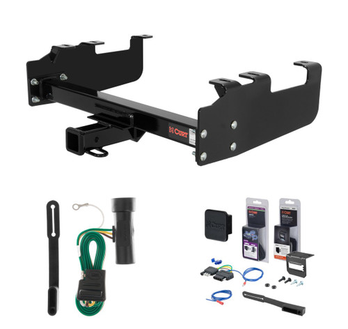 1975 - 1986 Chevrolet K10 With 10" step bumper Curt 2" Class 3 Trailer Tow Hitch + 5-Flat Wiring Kit Tow Boat/Utility Trailer with Surge Brakes 13099