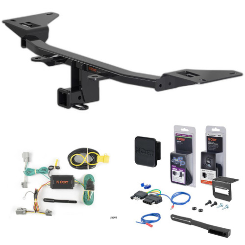 10 - 19 Ford Taurus Sedan Curt 2" Class 3 Trailer Tow Hitch + 5-Flat Wiring Kit Tow Boat/Utility Trailer with Surge Brakes 13379