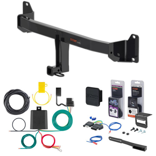 18 - 23 BMW X2 Curt 1-1/4" Class 1 Trailer Tow Hitch + 5-Flat Wiring Kit Tow Boat/Utility Trailer with Surge Brakes 11530