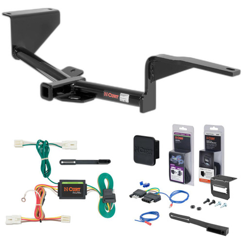 13 - 17 Hyundai Accent Hatchback Curt 1-1/4" Class 1 Trailer Tow Hitch + 5-Flat Wiring Kit Tow Boat/Utility Trailer with Surge Brakes 11250