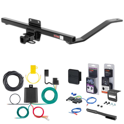 03 - 11 Saab 9-3 Sedan, single exhaust Curt 1-1/4" Class 1 Trailer Tow Hitch + 5-Flat Wiring Kit Tow Boat/Utility Trailer with Surge Brakes 11326