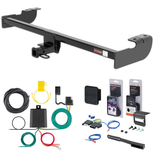 04 - 06 Scion xA Curt 1-1/4" Class 1 Trailer Tow Hitch + 5-Flat Wiring Kit Tow Boat/Utility Trailer with Surge Brakes 11488