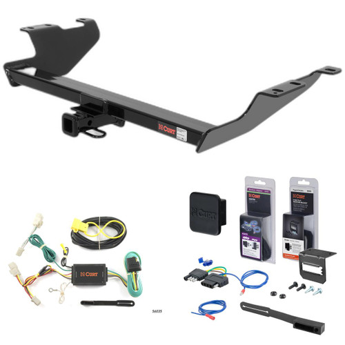 11 - 15 Scion xB Curt 1-1/4" Class 2 Trailer Tow Hitch + 5-Flat Wiring Kit Tow Boat/Utility Trailer with Surge Brakes 12490