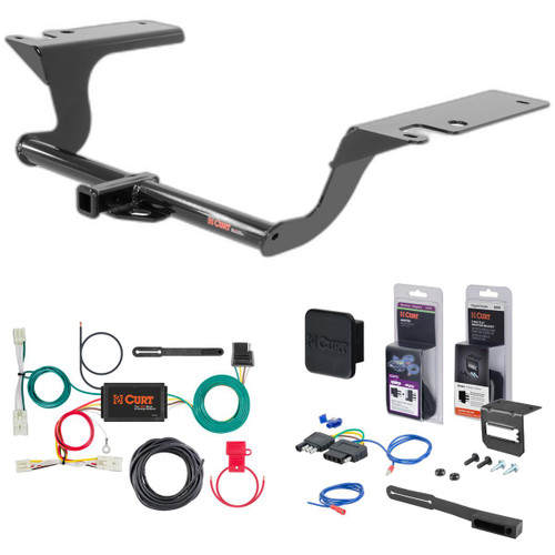 18 - 19 Hyundai Sonata Curt 1-1/4" Class 1 Trailer Tow Hitch + 5-Flat Wiring Kit Tow Boat/Utility Trailer with Surge Brakes 11402