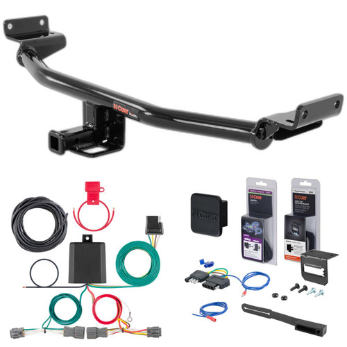 16 - 18 Hyundai Tucson Excluding Night Curt 1-1/4" Class 2 Trailer Tow Hitch + 5-Flat Wiring Kit Tow Boat/Utility Trailer with Surge Brakes 12241