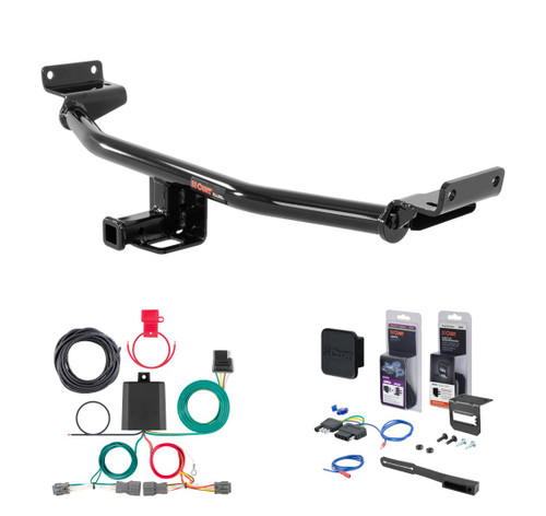2016 - 2018 Hyundai Tucson Excluding Night Curt 1-1/4" Class 2 Trailer Tow Hitch + 5-Flat Wiring Kit Tow Boat/Utility Trailer with Surge Brakes 12241